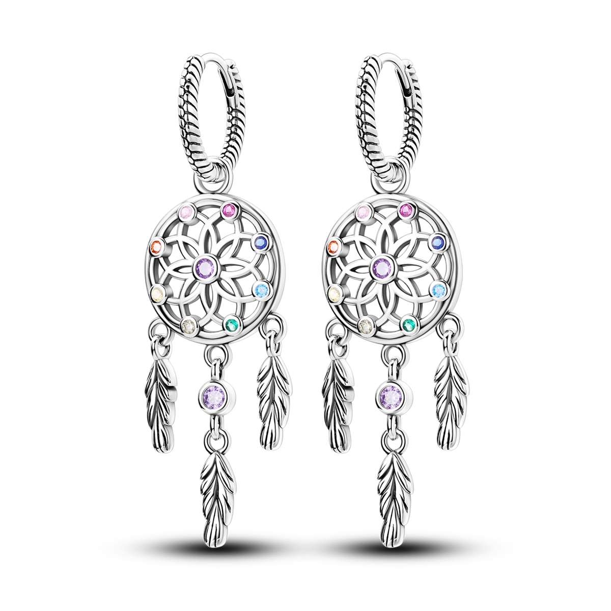 Tassel Earrings Boho - Серьги-кольца из стерлингового серебра 925 пробы