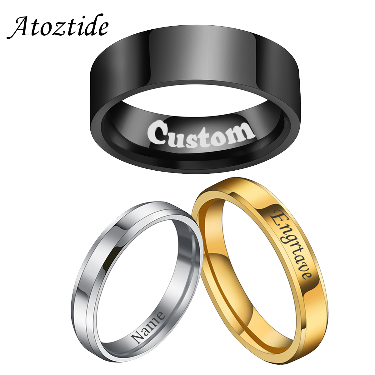 Wrap Ring Gold - Женские кольца из нержавеющей стали, с