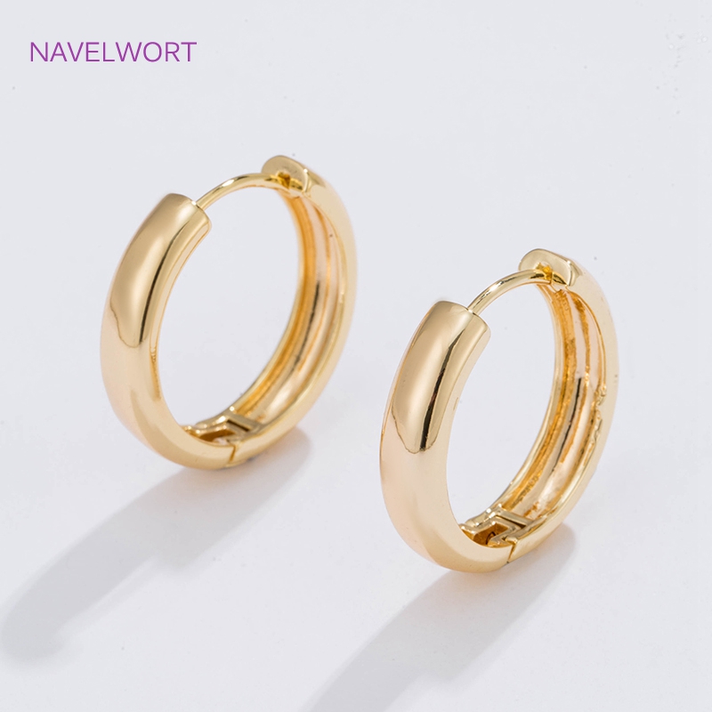 Wrap Ring Gold - Серьги кольцами 6 размеров, позолоченные круглые