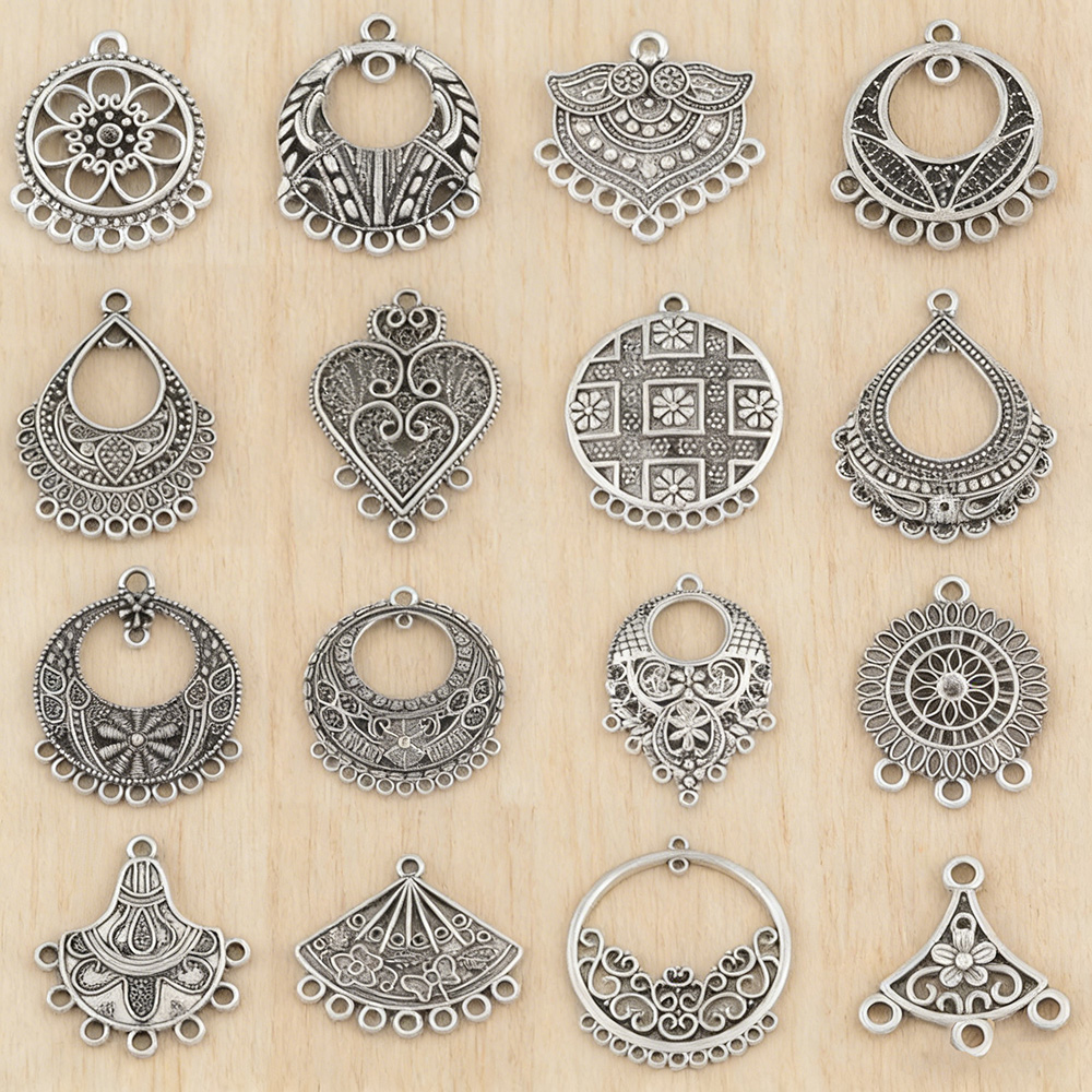 Tassel Earrings Boho - 10 шт., тибетское серебро, богемная люстра
