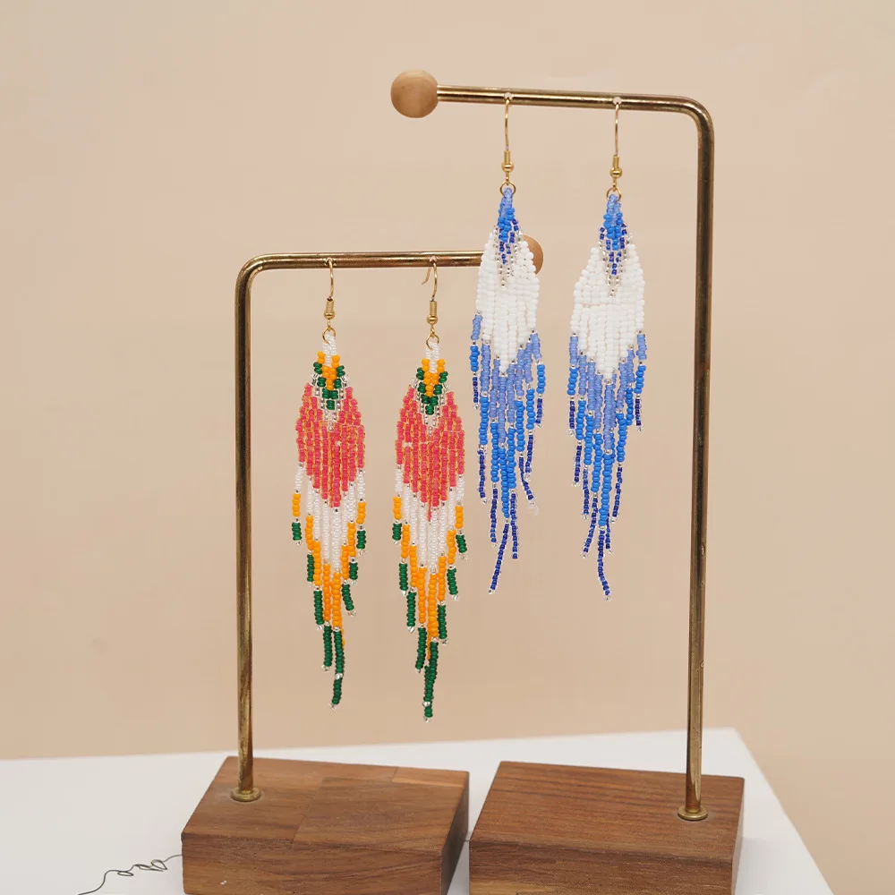 Серьги с бусинами и кисточками – обзор и цена Tassel Earrings Boho