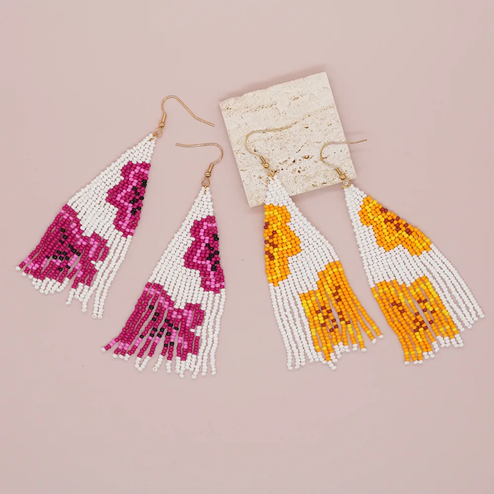 Серьги с бусинами и кисточками – обзор и цена Tassel Earrings Boho