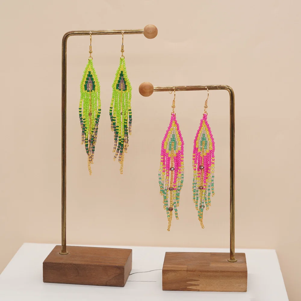Серьги с бусинами и кисточками – обзор и цена Tassel Earrings Boho